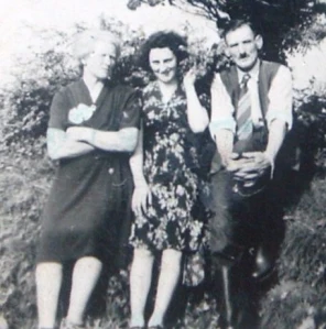 Geoghegan Dan right with Maureen Geoghegan and Dan's wife Mollie on left.